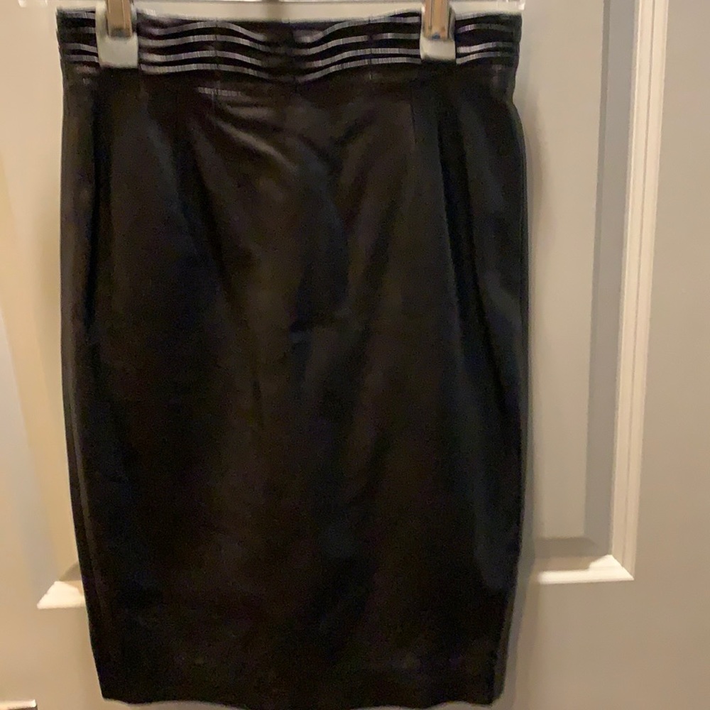 L’agence banded leather pencil skirt